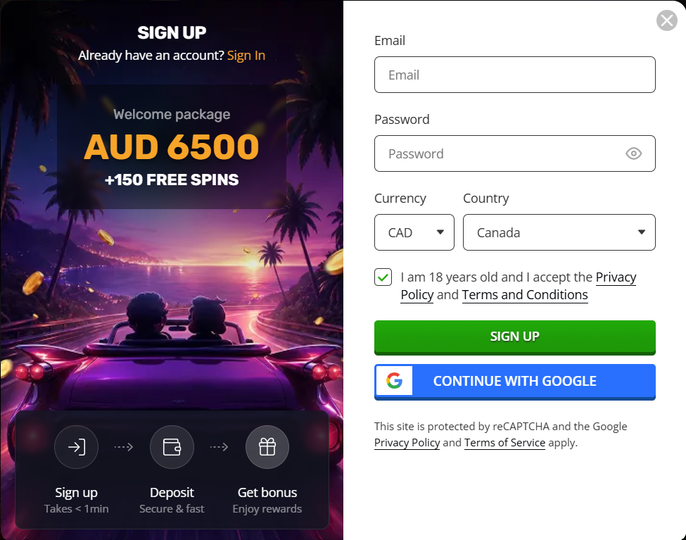 Playamo Casino registration offer